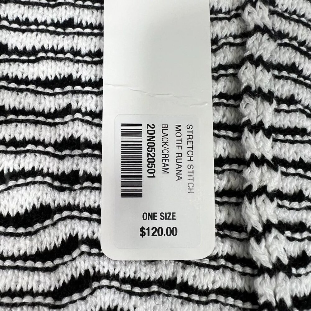 Soft Surroundings Womens Black Aztec Stretch Stitch Tribal Wrap Poncho One Size - Picture 14 of 16